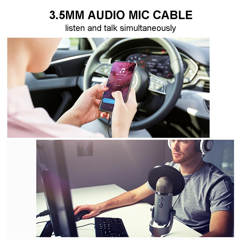 Yeung Qee Aux Cord 10ft, 3.5mm Aux Cable - Nylon Braided Audio Ca by Yeung Qee - Angle View 6