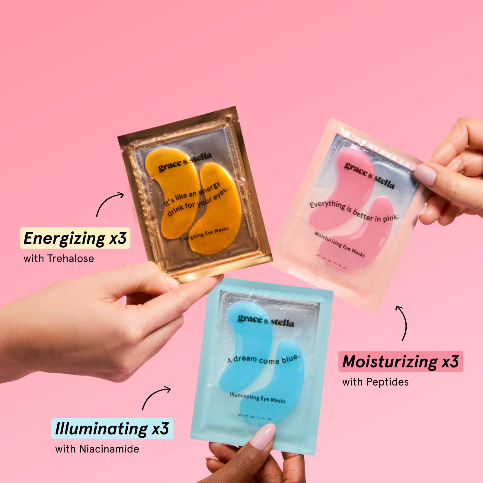 grace & stella Under Eye Patches Variety Pack - With 6 Colors - grace & stella Official Product View 4