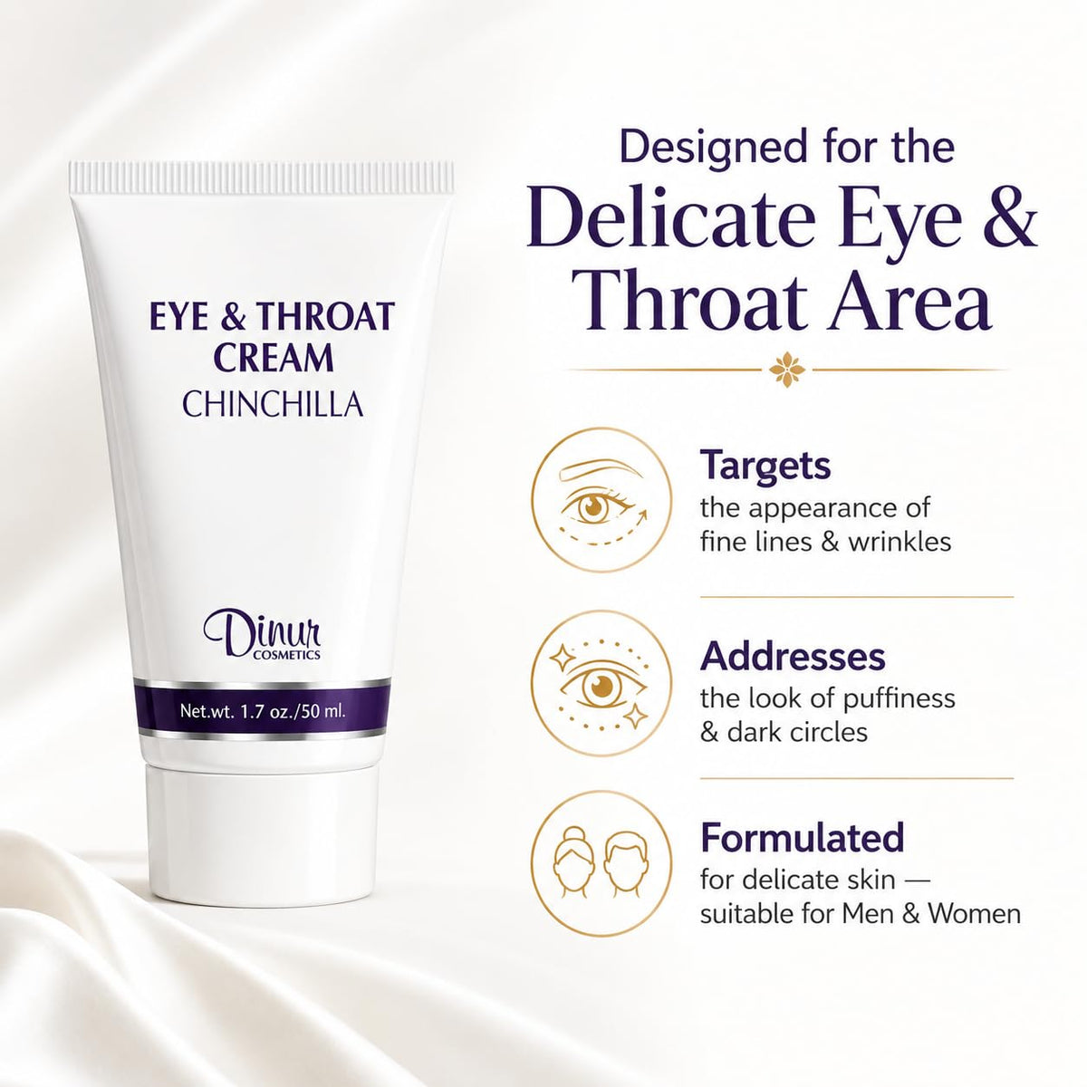Dinur Cosmetics Chinchilla Eye Throat Cream Reduces Fine - Dinur Cosmetics Official Imagery - 3