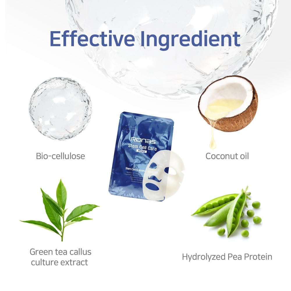 Ronas Stem Cell Coconut Gel Mask 5 pack Anti Aging - Ronas Official Imagery - 8