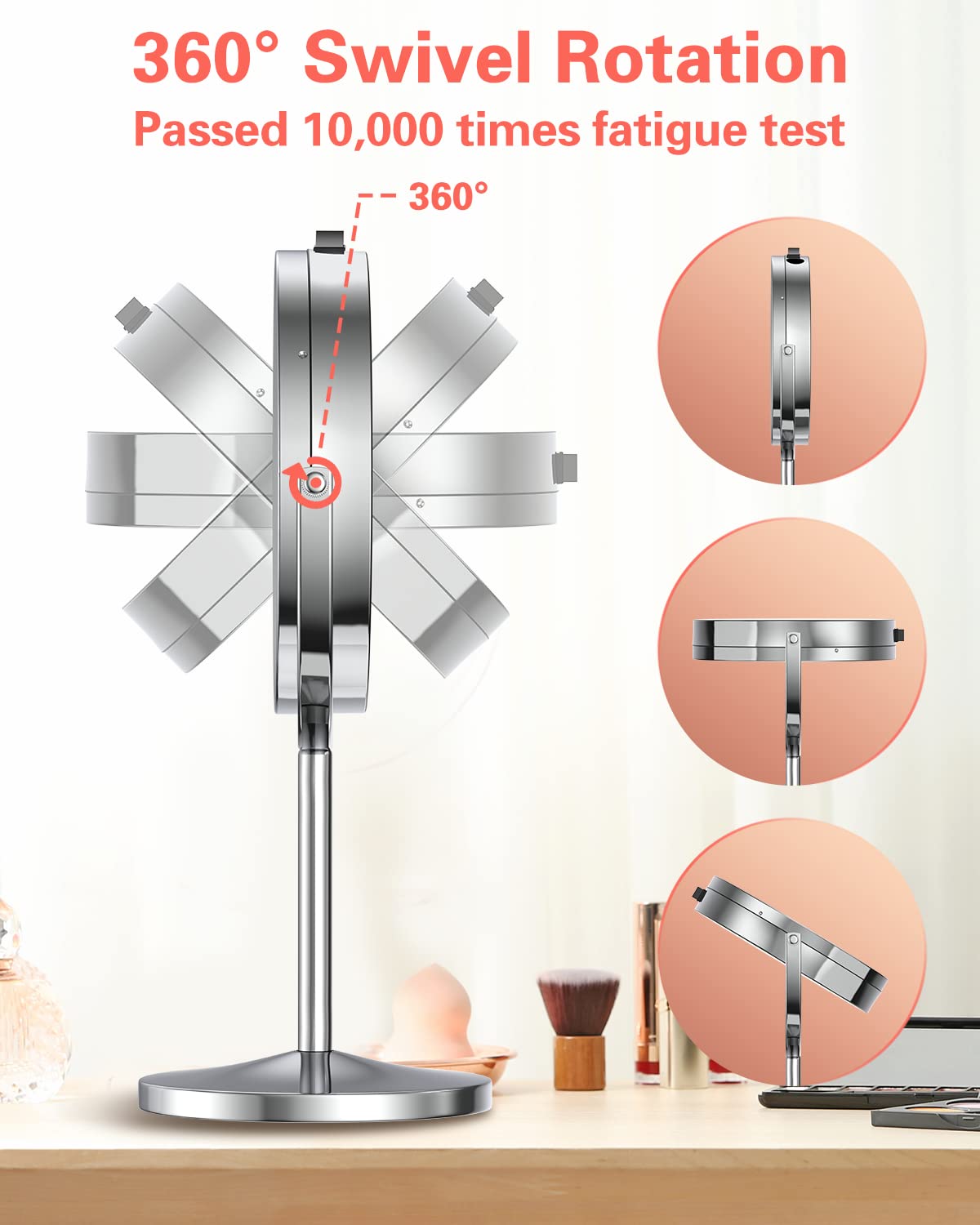 10X Magnifying LED Makeup Mirror 7 Double Sided Standing - Benbilry Official Imagery - 6