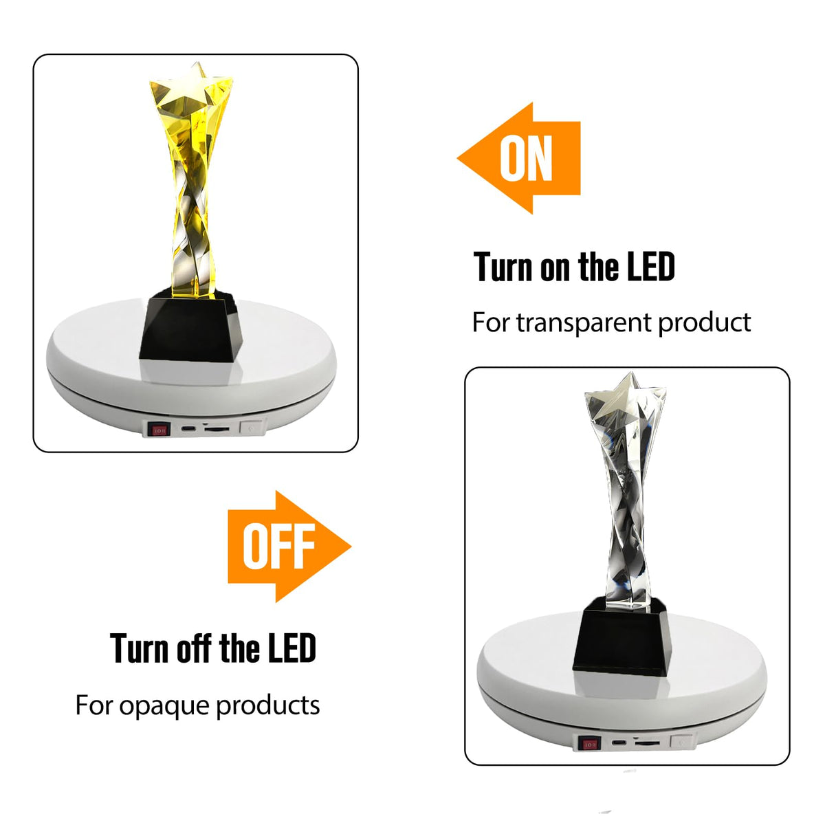 JAYEGT Multicolor LED Light Motorized Rotating Display Stand - JAYEGT Official Imagery - 6
