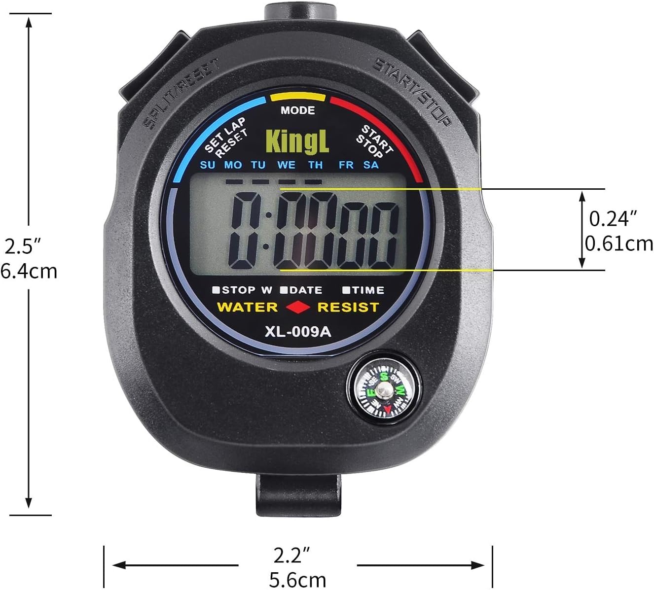 KingL Digital Stopwatch Timer - Interval Timer with Large Display. - View 3