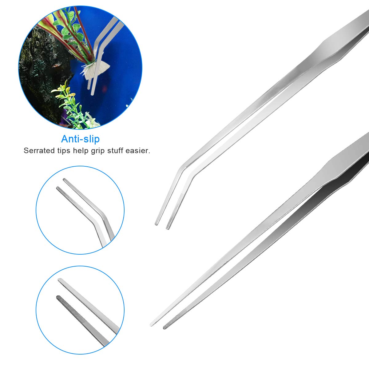 Extra Long Aquarium Aquascaping Tools Kit 8 in 1 Liveek - Liveek Official Imagery - 4
