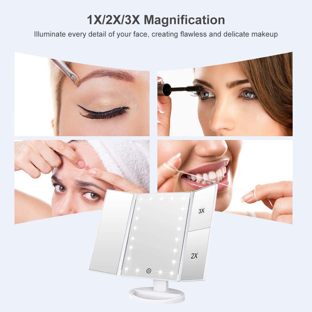 WEILY Makeup Mirror with 21 LED Lights Two Power Supply - WEILY Official Imagery - 5