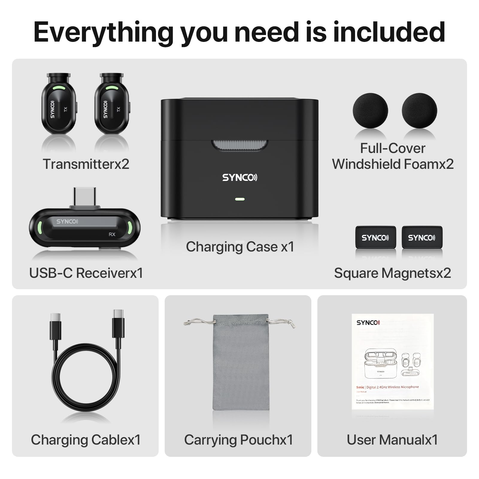 SYNCO AI Mini Wireless Lavalier Microphone for Android USB-C Crea - SYNCO Official Product View 8