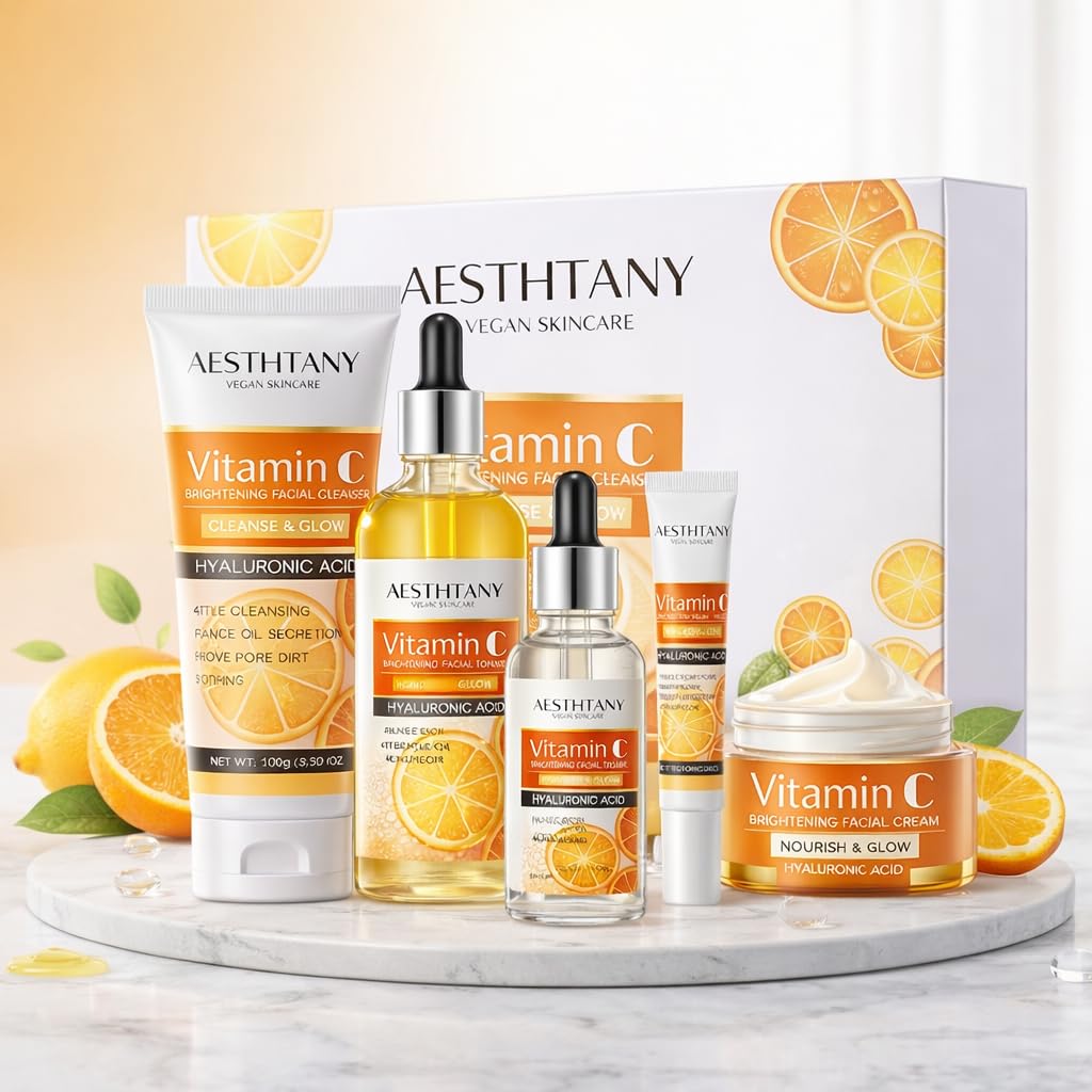 Vitamin C Skin Care Set Moisturizing Hyaluronic Acid Skin Care - AESTHTANY
