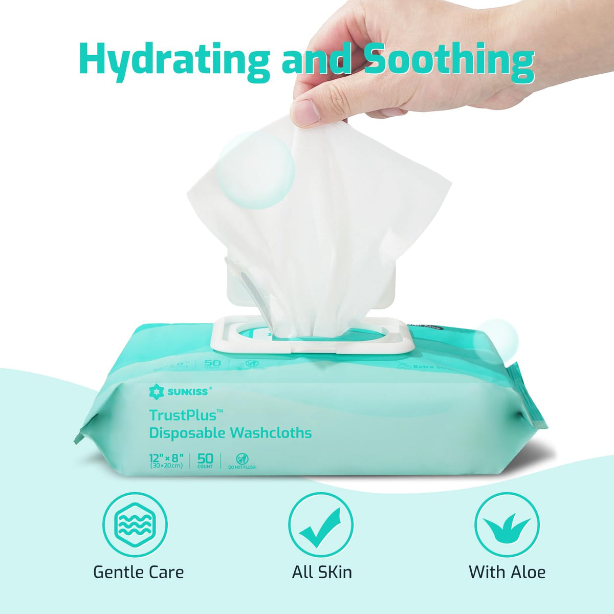SUNKISS TrustPlus Adult Wet Wipes Extra Large 8 x12 - SUNKISS Official Imagery - 7