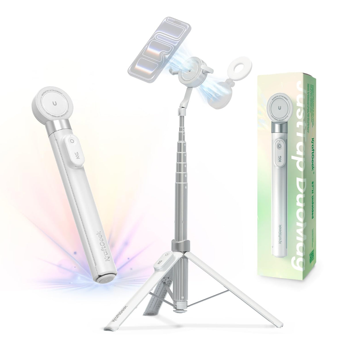 KraftGeek Magnetic Phone Tripod for iPhone Dual Sided Mount - KraftGeek Official Imagery - 2