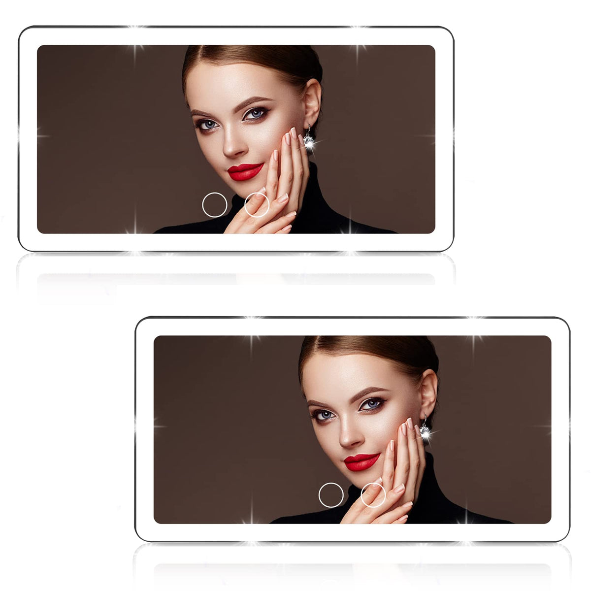 2PCS Car Sun Visor Vanity Mirror with 3 Light Modes 80 LEDs - Vanmirr Official Imagery - 8