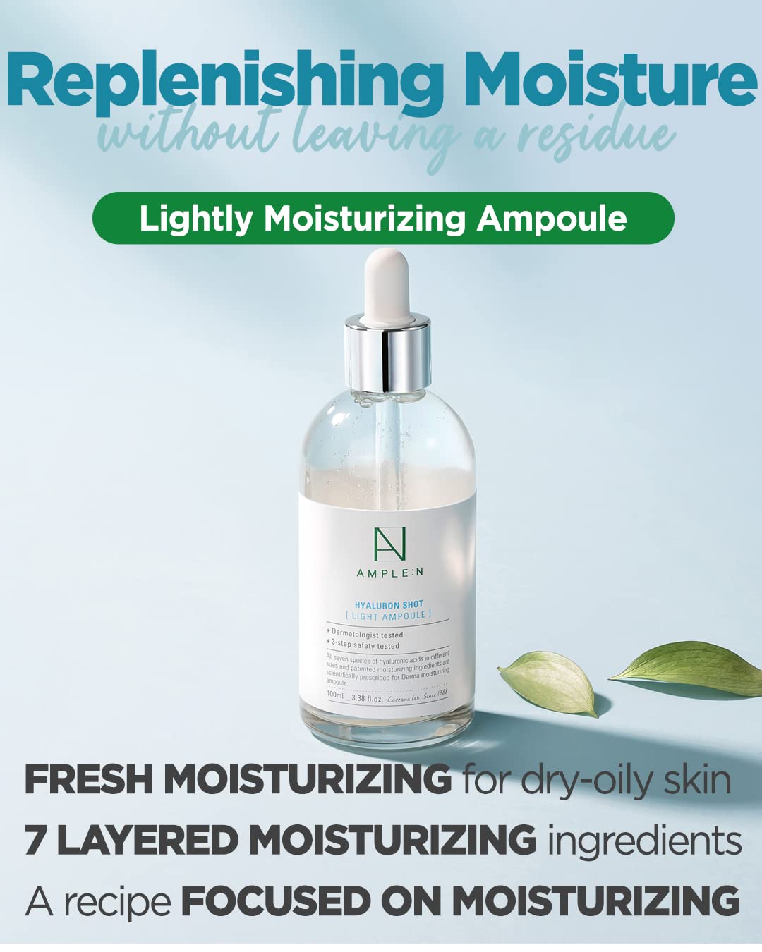 AMPLE N Hyaluron Shot Light Ampoule Korean Hydrating Serum 3 - CORÉANA Official Imagery - 3