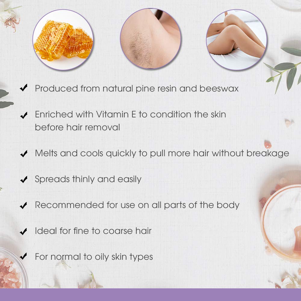 Satin Smooth Honey Wax with Vitamin E, Hair Removal Wax for Sensitive Skin, Full Body Waxing, Ideal for Coarse and Medium Hair, 14oz - SATIN SMOOTH Official Product View 5