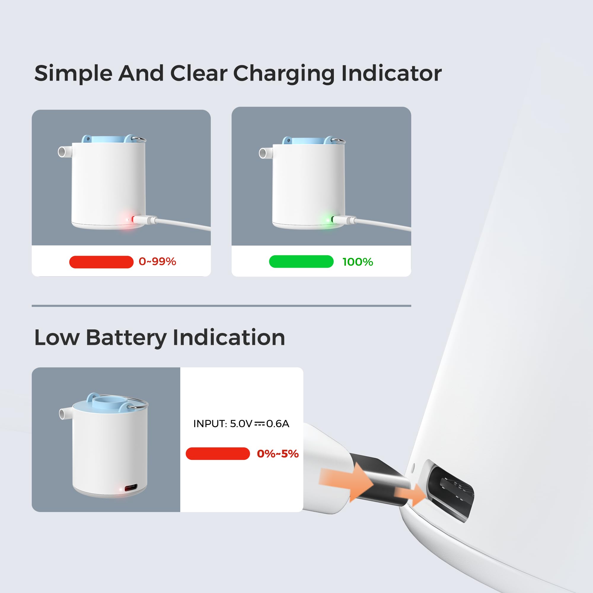 FLEXTAILGEAR Tiny Pump X Portable Air Pump+ Camping Light Ultra-Mini Air Pump wi - FLEXTAILGEAR Official Product View 8