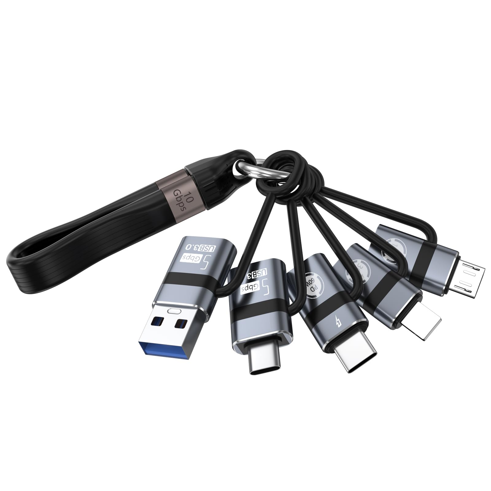USB A to USB C 3.0 OTG Adapter, USB C to Micro Converter, IP to - Product Imagery