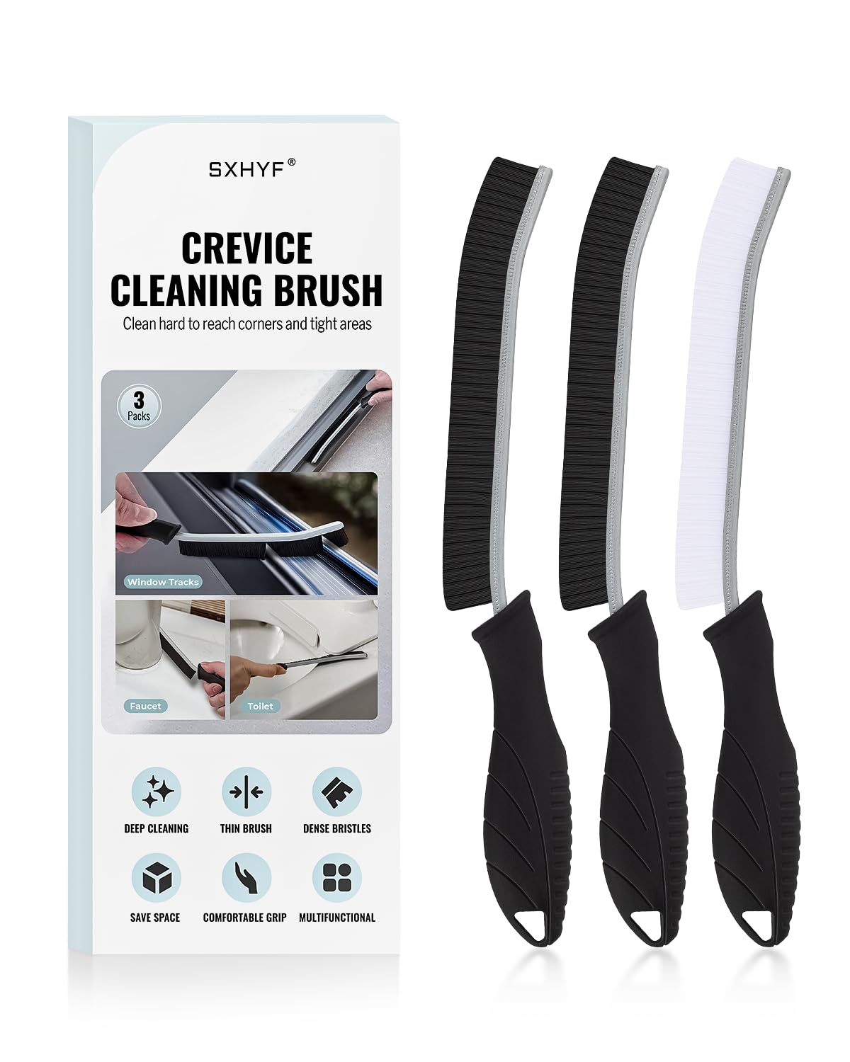 SXhyf Crevice Cleaning Brush - Grout Scrub Brush, House Cleaning - Product Imagery