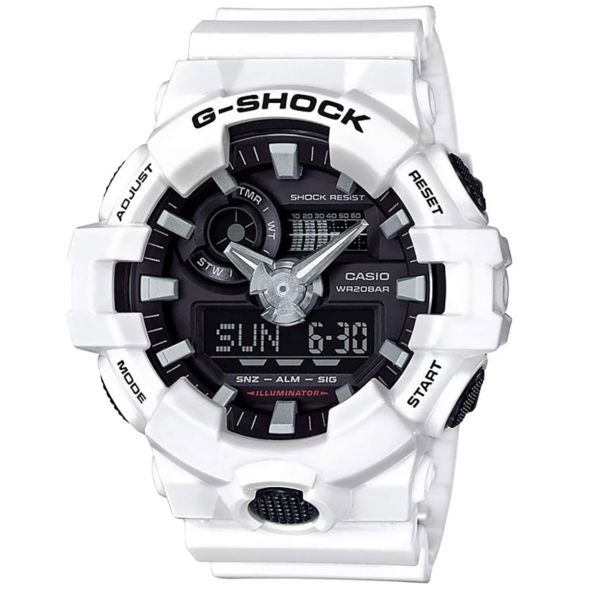 Casio Men's 'G Shock' Quartz Resin Casual Watch, Color:White - View 1