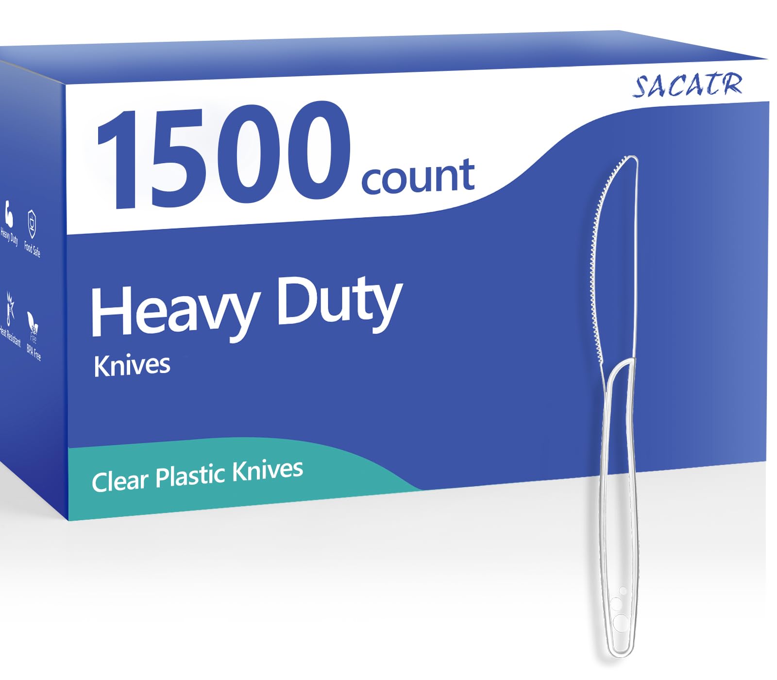 SACATR 100 Count Heavy Duty Plastic Knives Disposable - SACATR Official Product View 10
