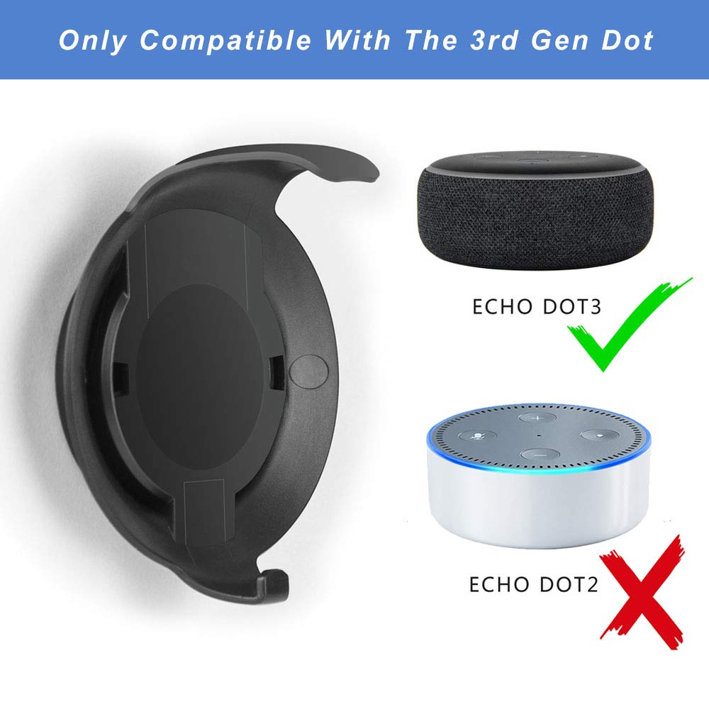 WIDEPLORE Echo Dot Wall Mount Holder for 3rd Generation, Built-in - WIDEPLORE Official Product View 4