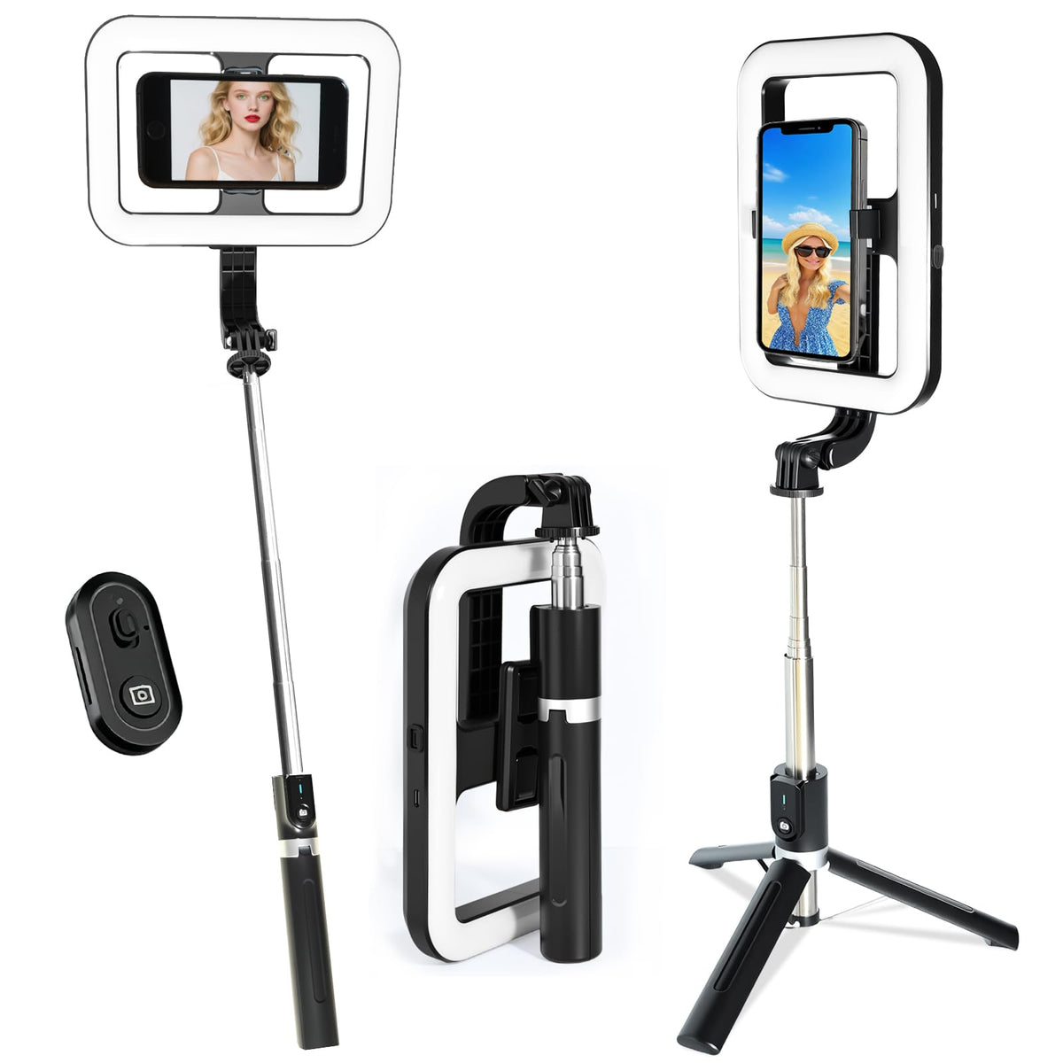 Foldable Selfie Light with Stand 54 Extendable Phone Holder - WEIIBDIE Official Imagery - 2