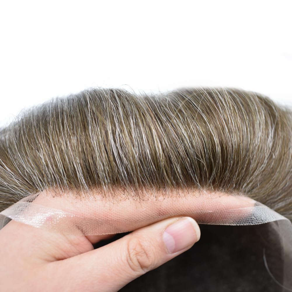 SINGA HAIR men's Swiss lace toupee wig with human hair, 6x9 lace front, natural-looking hair system for men