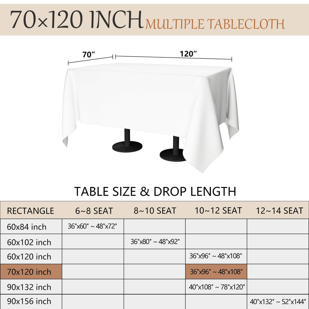 70x120 Table Cloth - Winwingo Official Imagery - 4