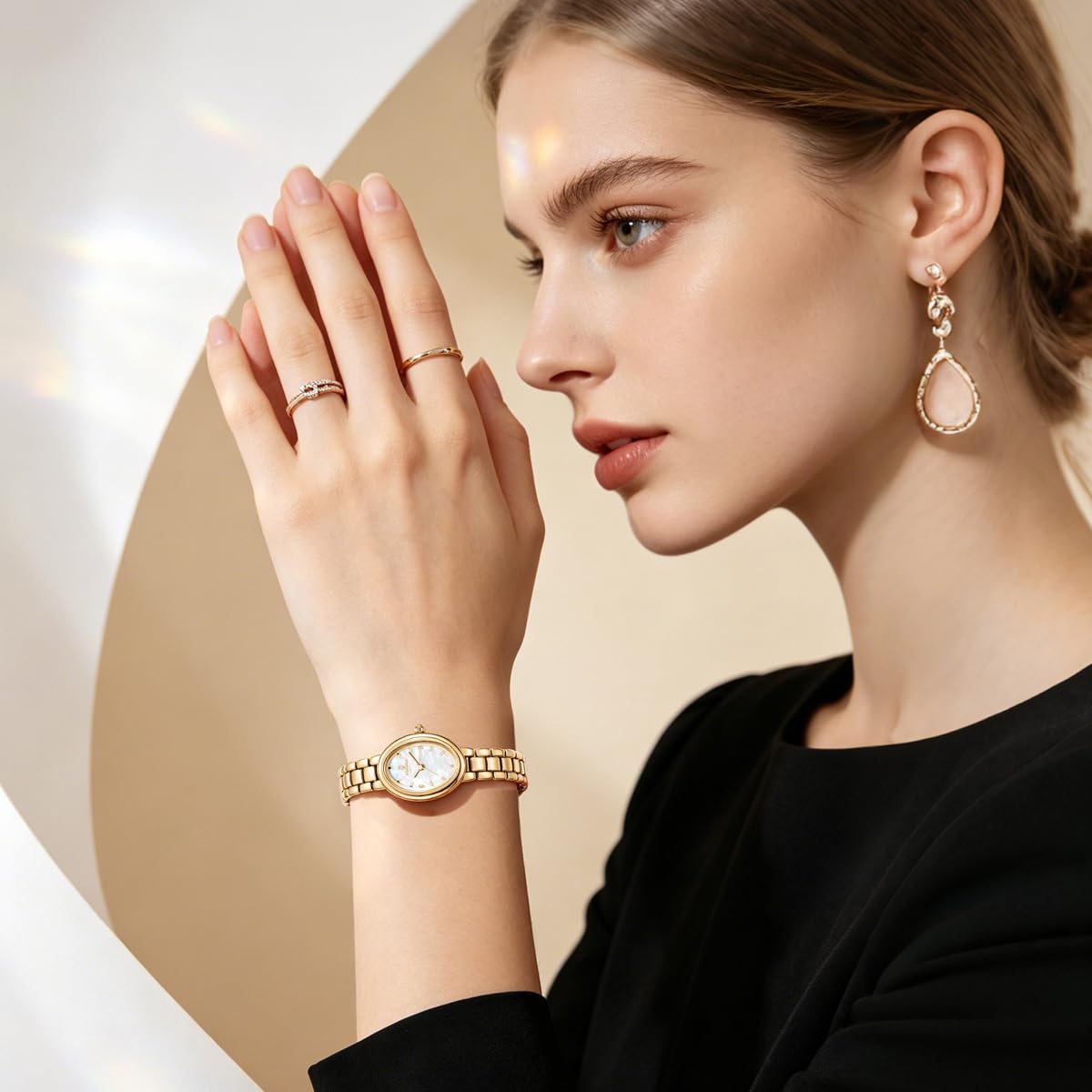MASTOP Women s Oval Bracelet Watch Stainless Steel Easy Read - MASTOP Official Imagery - 5