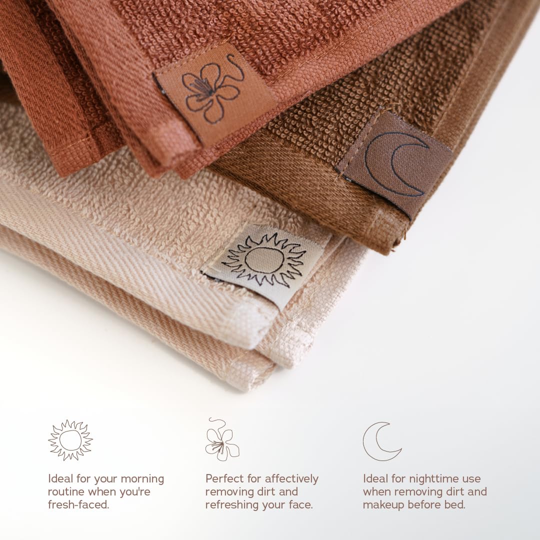 Skin Face Towel Set Day Night Makeup Removal 100 Cotton Soft - SWEET JULY Official Imagery - 6