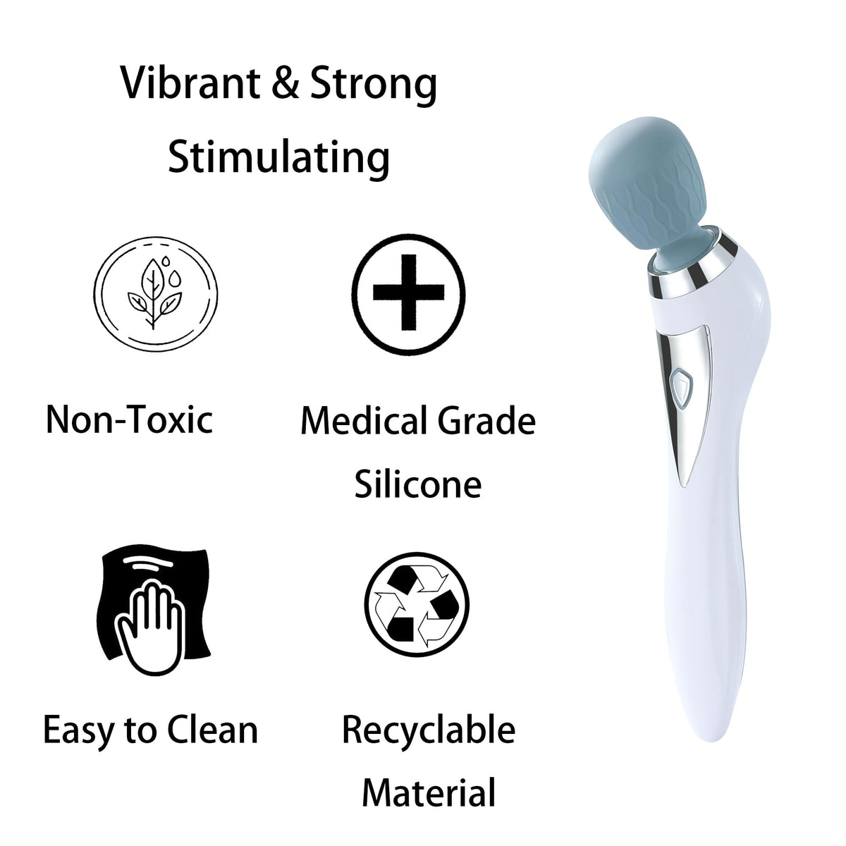 Handheld Cordless Personal Wand Massager Muscle Massager for - Asopal Official Imagery - 4