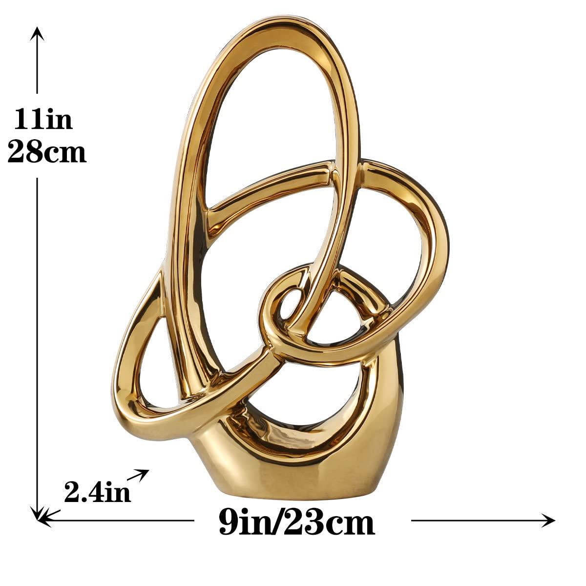 Modern Gold Knots Decor Ceramic Statue - QIANLING Official Imagery - 4