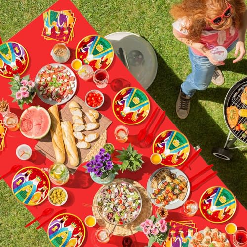 141Pcs Three Kings Day Supplies Party Plates and Napkins Forks - Product Imagery