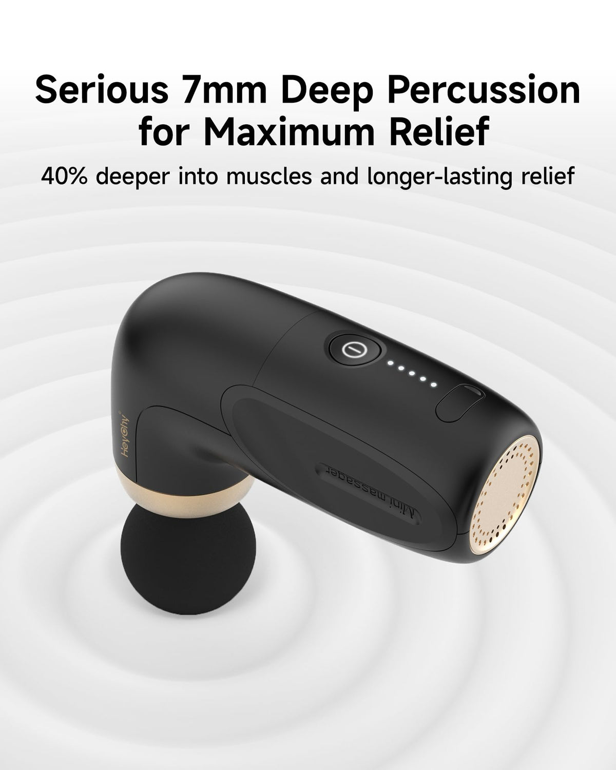 A1 Mini Massage Gun Portable Deep Tissue Massager Black - HEYCHY Official Imagery - 3