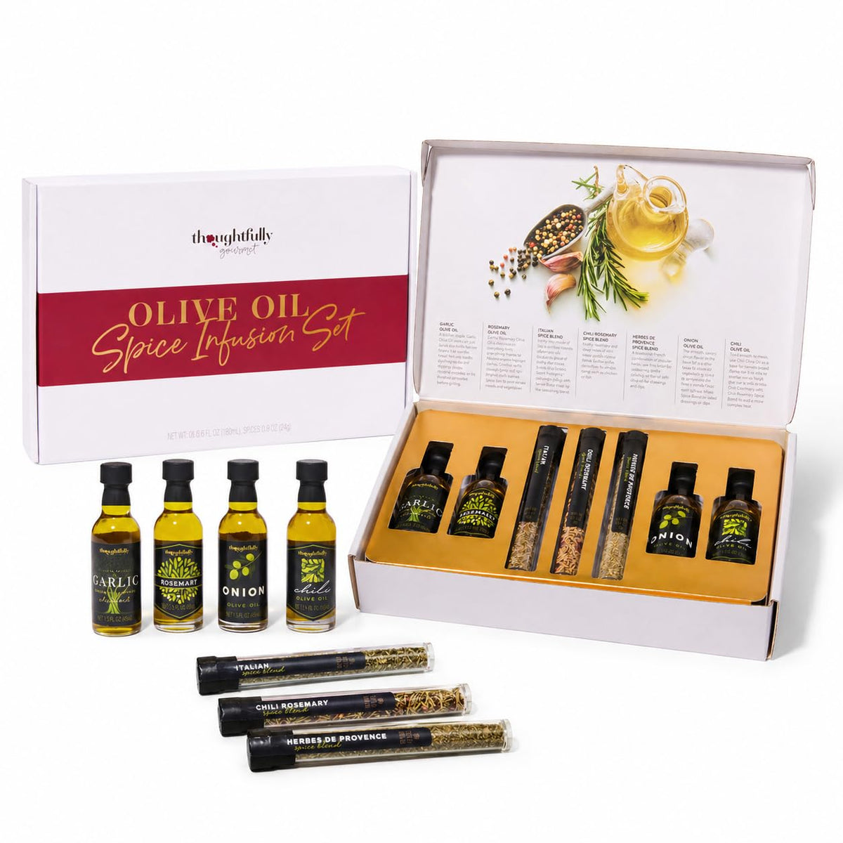 Olive Oil Spice Infusion Gift Set Cold Pressed Spanish - Thoughtfully Official Imagery - 2
