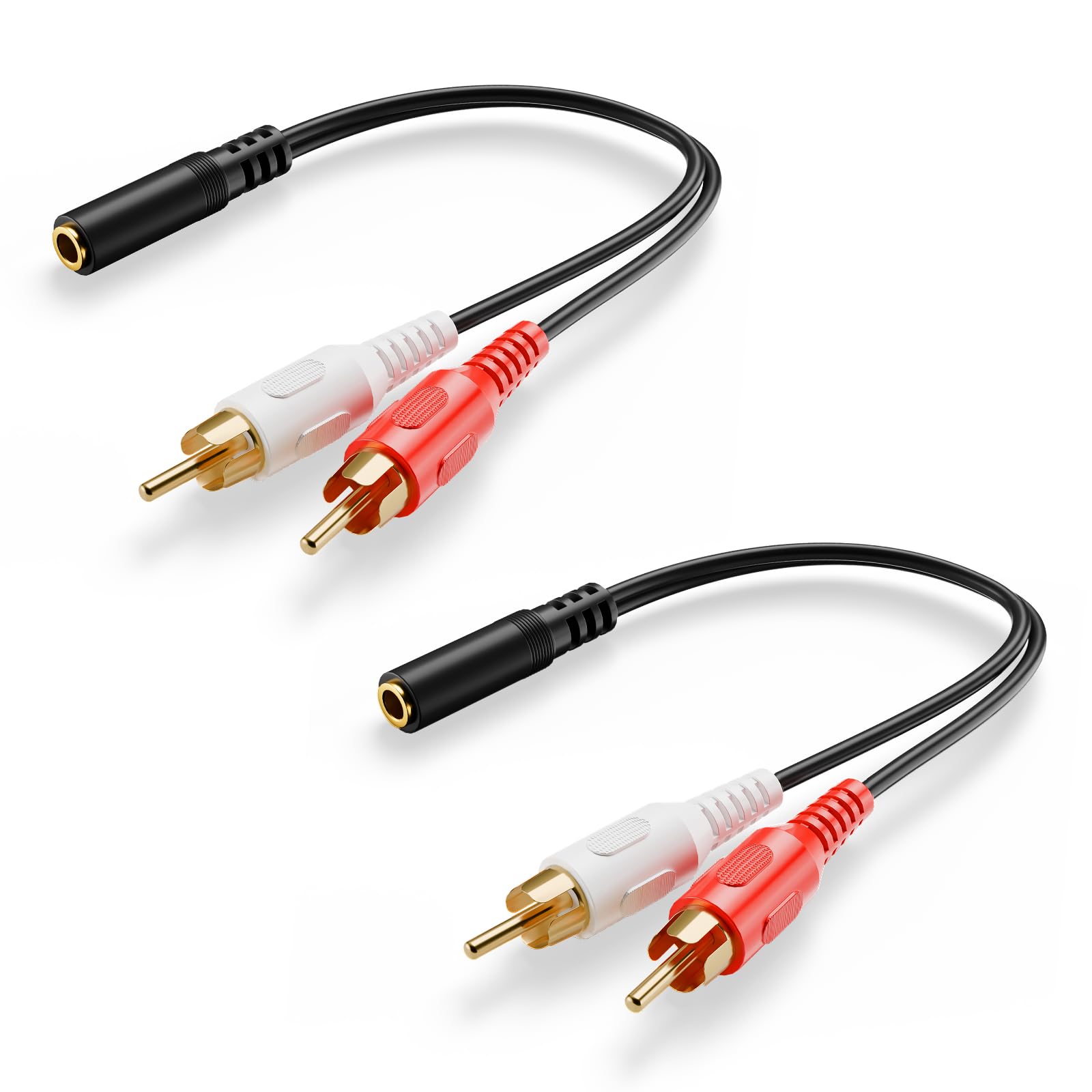 Uleey 3.5mm Female to 2 RCA Splitter Male Stereo Audio Y Cable, 2 by Uleey - Angle View 2