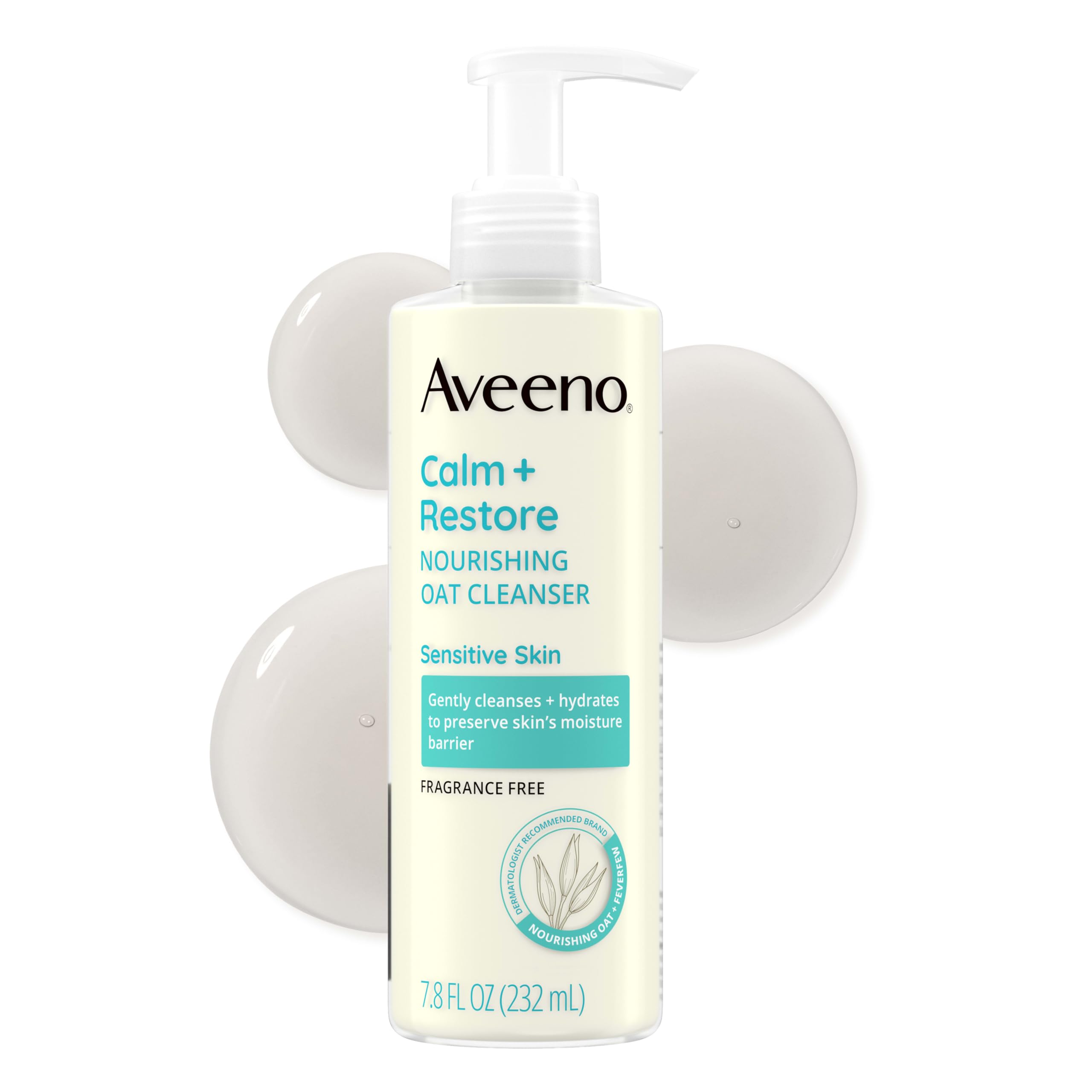 Aveeno Calm + Restore Nourishing Oat Face Cleanser, Daily Hydrating Facial - Aveeno Official Product View 2