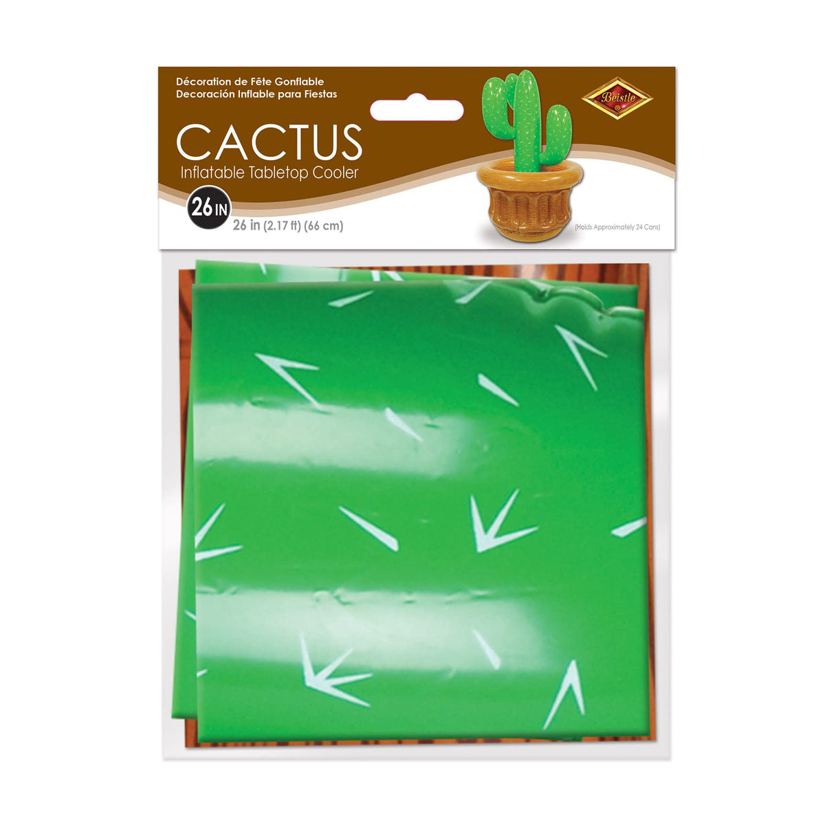 Beistle Inflatable Cactus Cooler Holds Approx 24 12 oz Cans - Beistle Official Imagery - 7