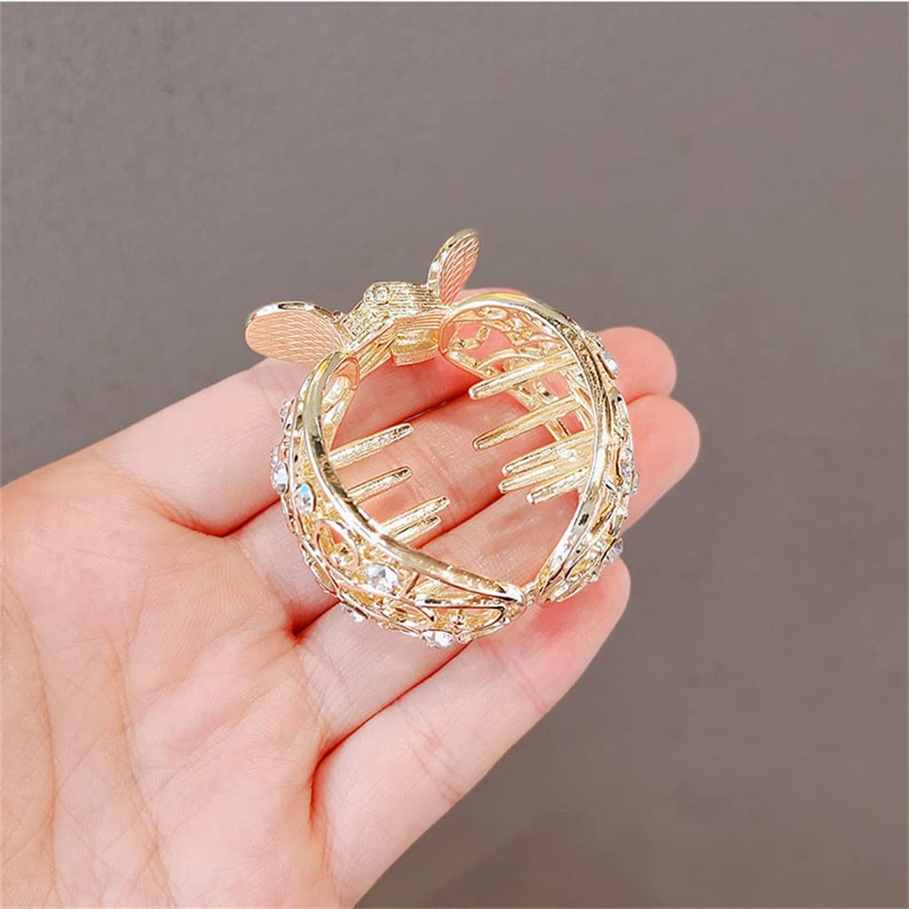 QERTYHJK crystal claw hair clip with Austria diamond accents, designed for secure ponytail styling and elegant hair management.