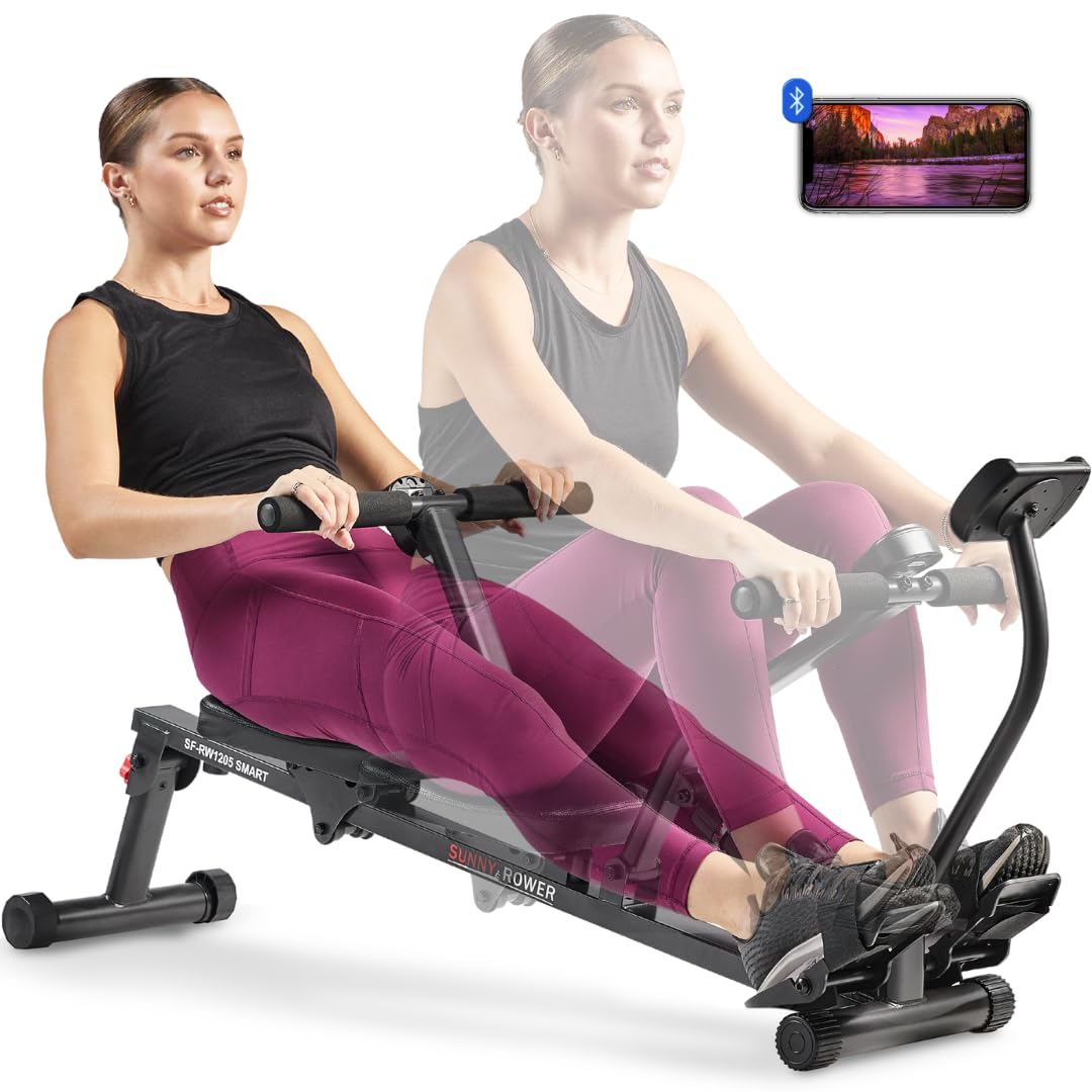 Sunny Health Fitness Compact Hydraulic Rower with 12 Level - Sunny Health & Fitness Official Imagery - 2