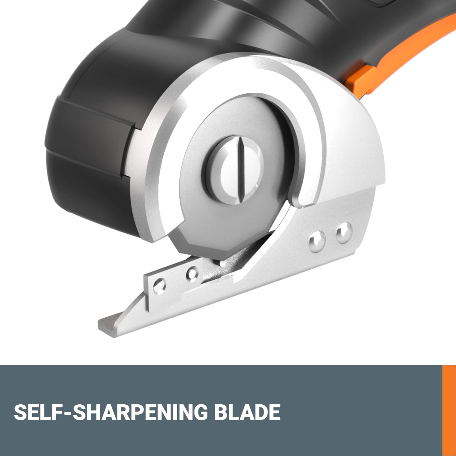 Elefair Worx Zipsnip cordless electric scissors cutting cardboard box, rechargeable and lightweight for easy packaging and craft projects.