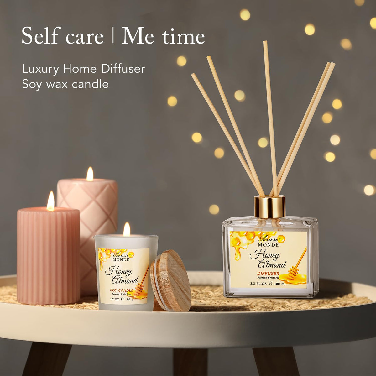 Bath and Body Gift Set 15pcs Honey Almond Gift Basket for - ArioseMonde Official Imagery - 8