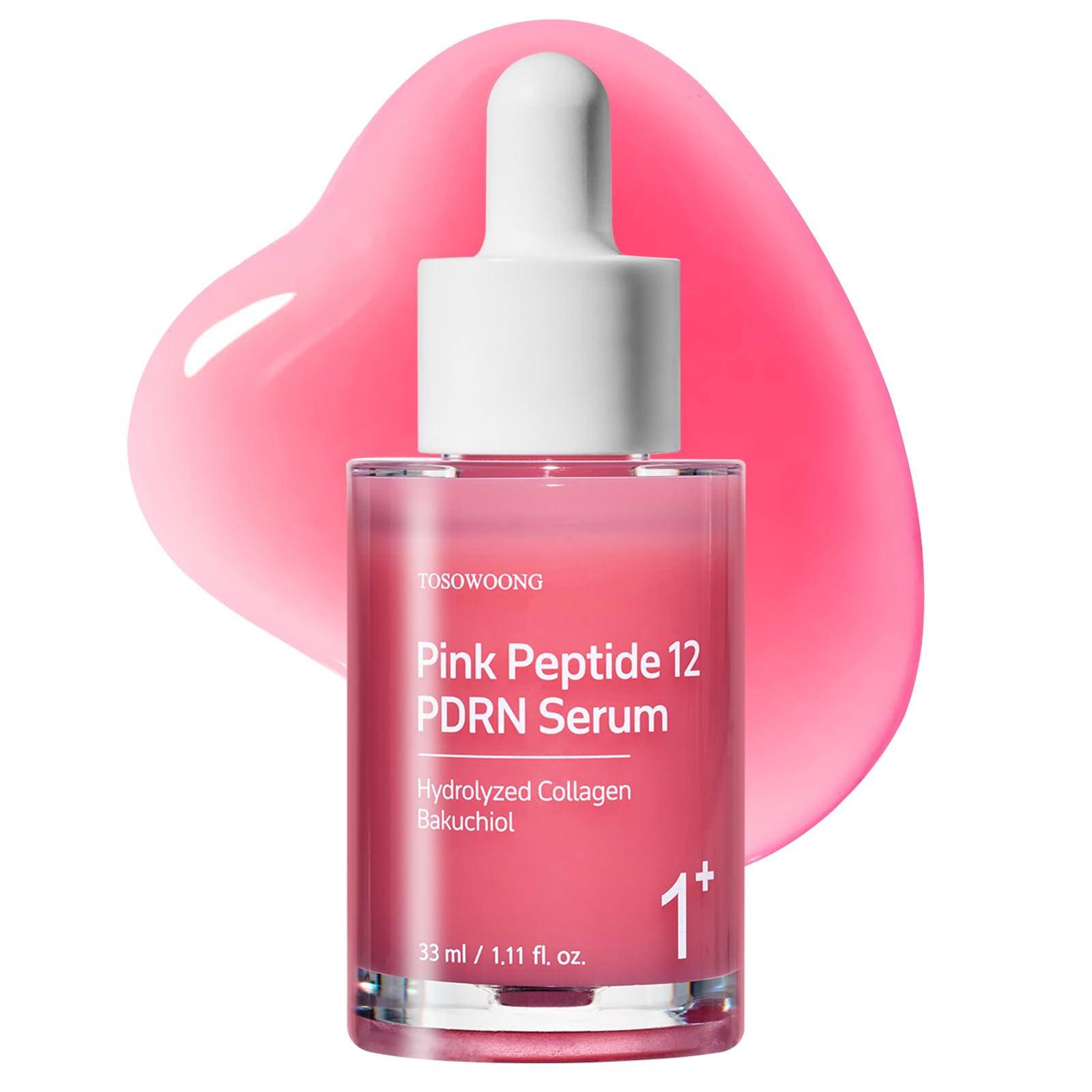TOSOWOONG Pink Peptide 12 PDRN Serum for Firming & Glass Skin, - Product Imagery