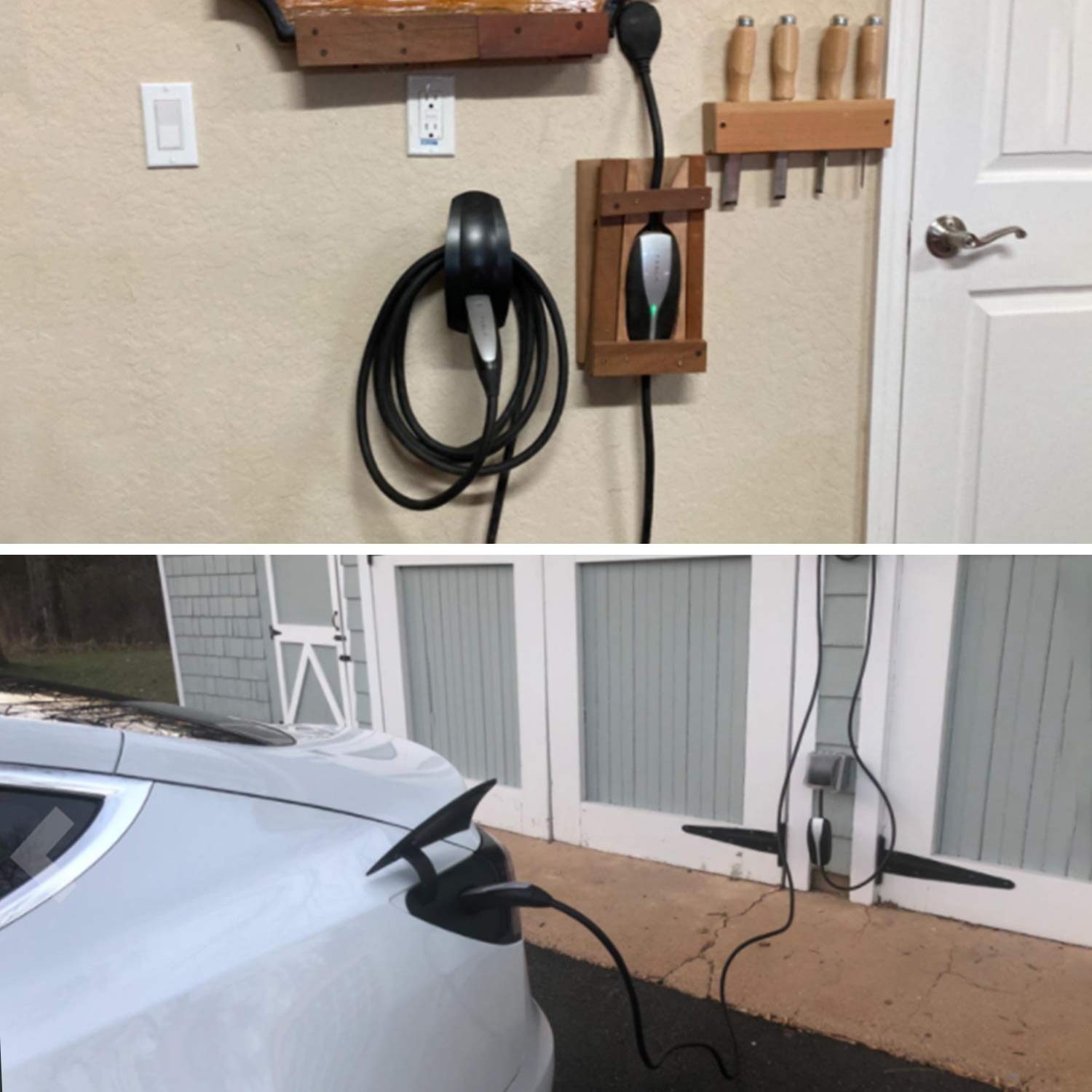 SEVEN SPARTA Charging Cable Holder Wall Mount for Tesla Charger, Black - SEVEN SPARTA Official Product View 6