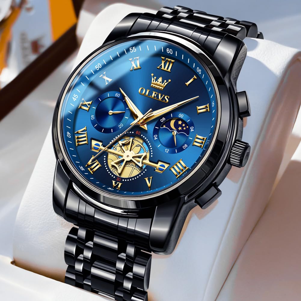 OLEVS Watch Men Luxury Dress Stainless Steel Date Analog Watch Waterpr - View 3