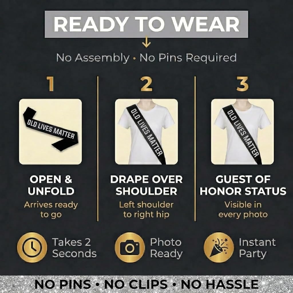 Sterling James Co. Funny Birthday Party Sash - Birthday and Retir - Sterling James Co. Official Product View 7