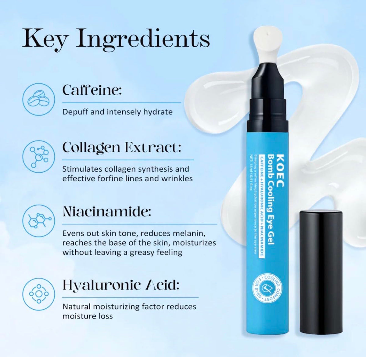 Bomb Cooling Eye Gel Hydrating Under Eye Gel for Dark Circle - BEAUTIVANA Official Imagery - 5