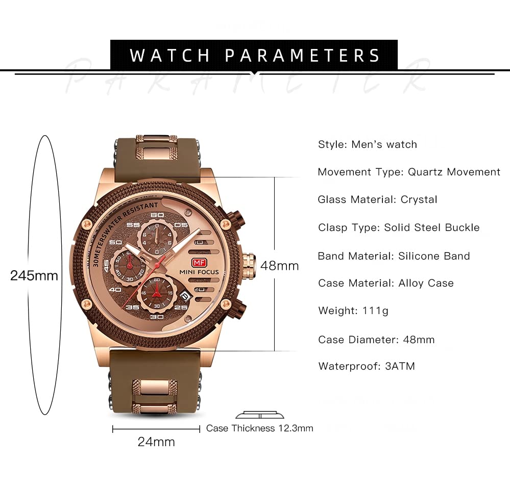 AIMES Mens Watches for Men Casual Chronograph Waterproof Sport - Product Imagery