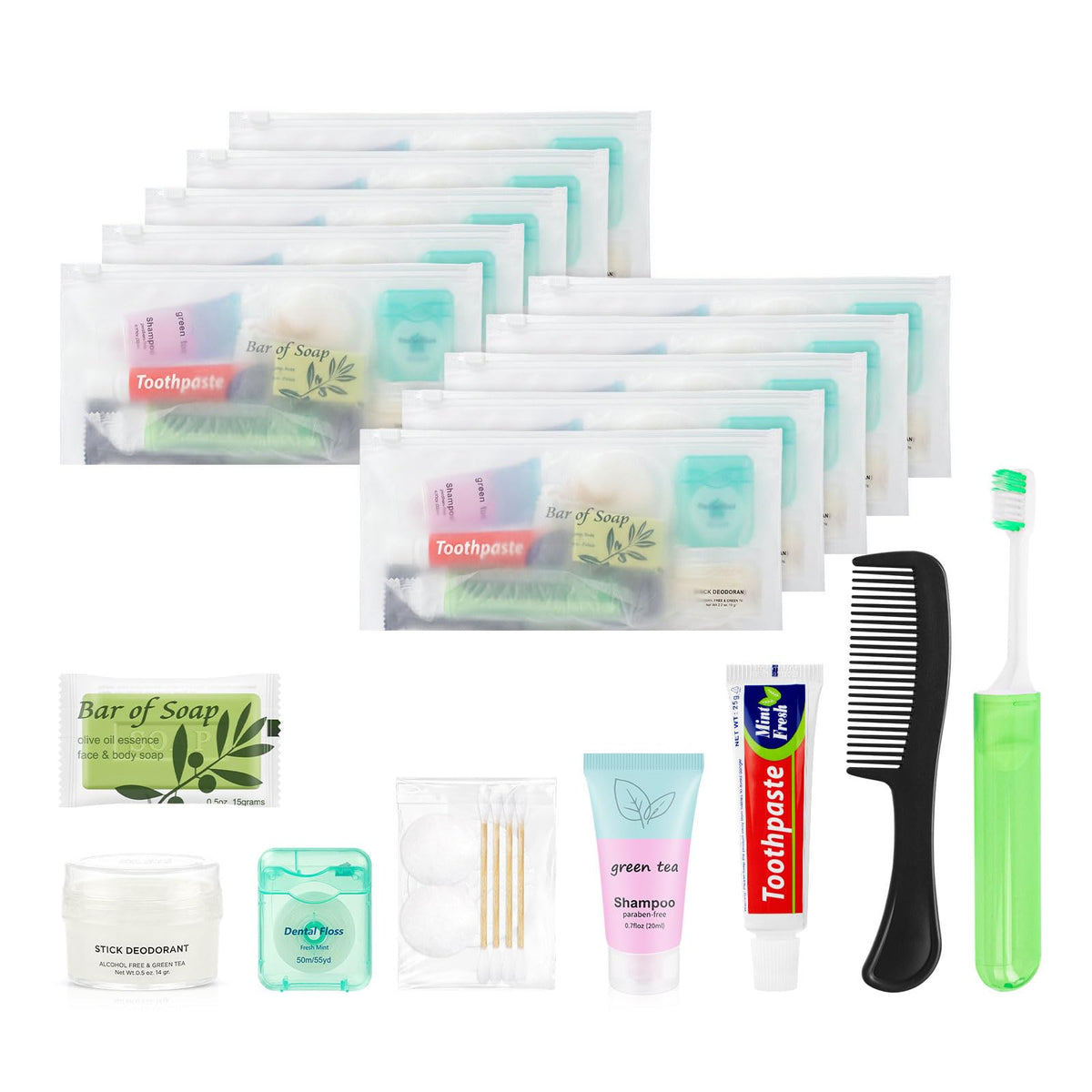 20 Homeless Kit Bulk Toiletry Kit Travel Size Toiletries - skourvut Official Imagery - 2