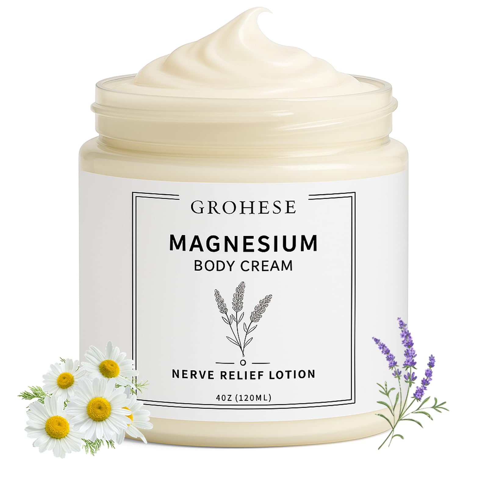 GROHESE Neuropathy Cream – Magnesium Nerve Relief Lotion