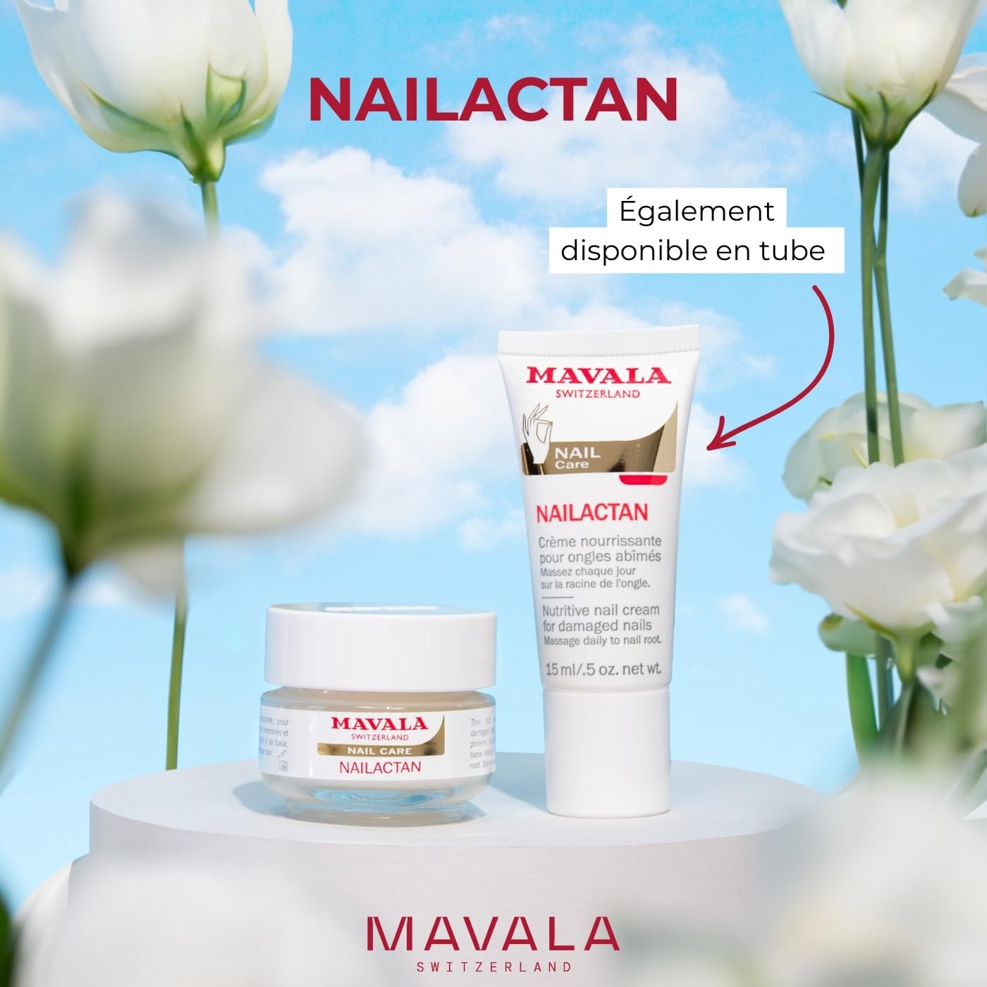 Mavala Nail Care Nailactan Nutritive, Nail Cream In Jar, Supports Damaged Nails, Nourishing, Moisturizing Nail Care Cuticle Cream, Promotes Nail Growth, 0.5 Ounce Jar
