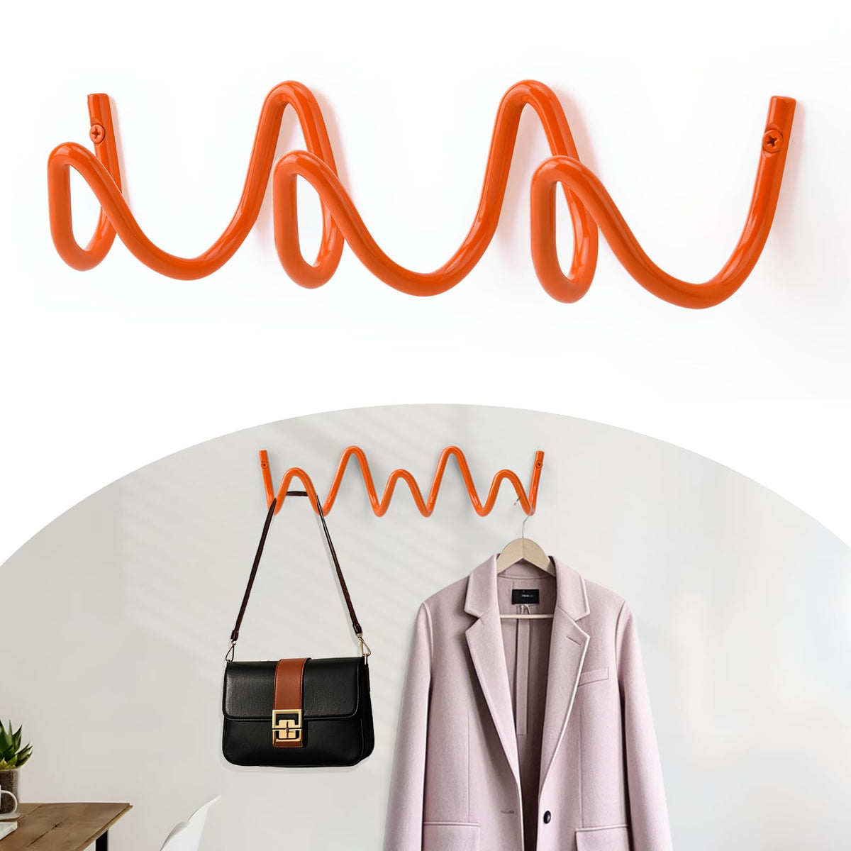 Coat Rack Wall Mount Creative Wave Wall Hooks 20KG Capacity - Bumtosc Official Imagery - 1