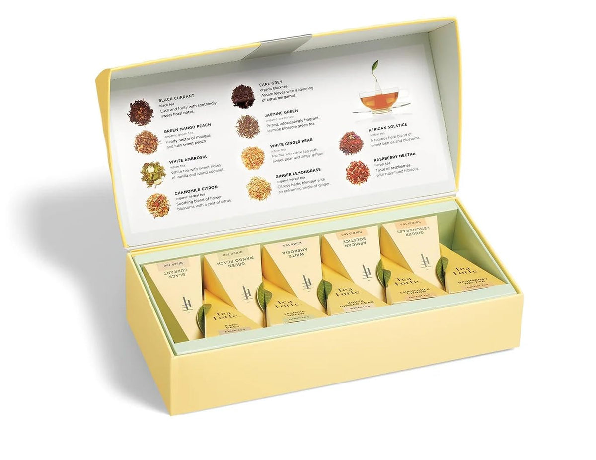 Tea Forte Tea Sampler 10 Pyramid Infuser Bags Premium Tea - Tea Forte Official Imagery - 5
